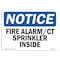 Signmission OSHA Notice, 3.5" Height, Fire Alarm CT Sprinkler Inside Sign, 5" X 3.5", Landscape OS-NS-D-35-L-12527 - alternate 1